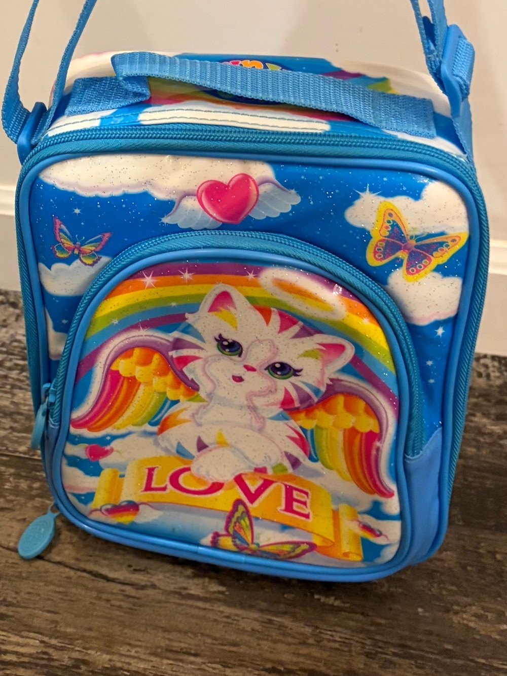Vintage 90’s NOS RARE Lisa Frank CHRISSY ANGEL KITTY Lunch Box like NEW